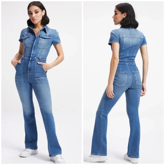 Good American Fit For Success Bootcut Jumpsuit - Picture 1 of 7